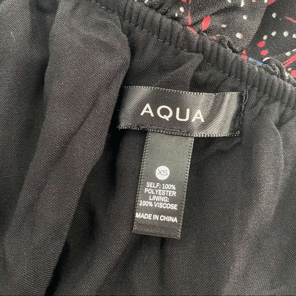 Aqua NWT Bloomingdale's One Shoulder Long Sleeve Waist Tie Floral Romper New - Picture 10 of 13